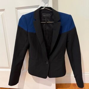 BCBGMaxAzria Women's Black and Royal Blue Blazer XS